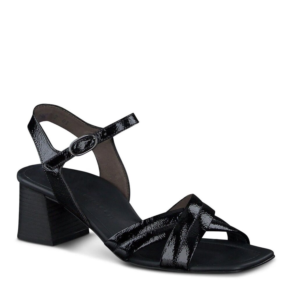๐ PAUL GREEN Lexi Block Heel Ankle Strap Sandals Pumps Shoes 10.5 Black - Picture 2 of 13